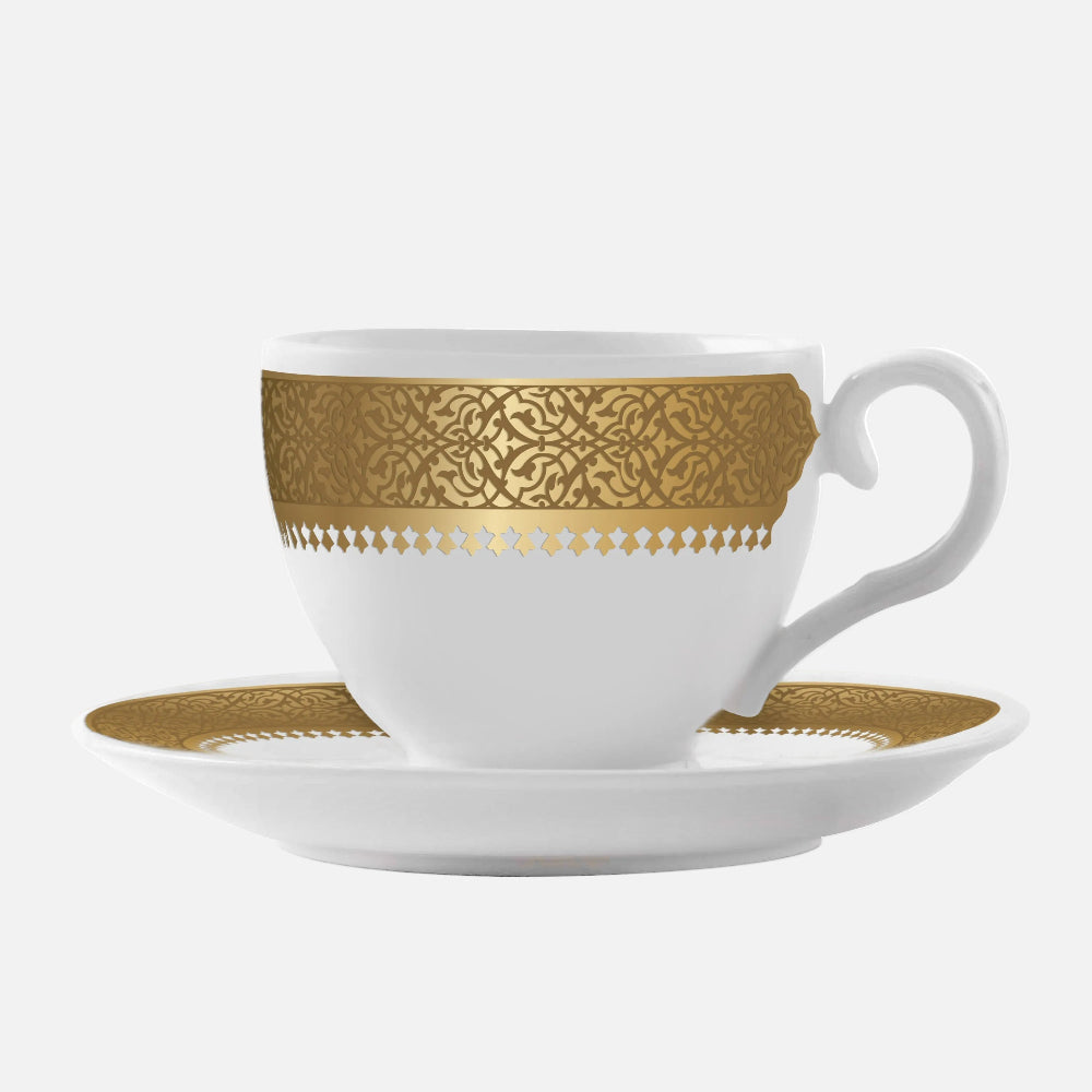 Cordoba Gold Tea Cup and Saucer, Set of 6