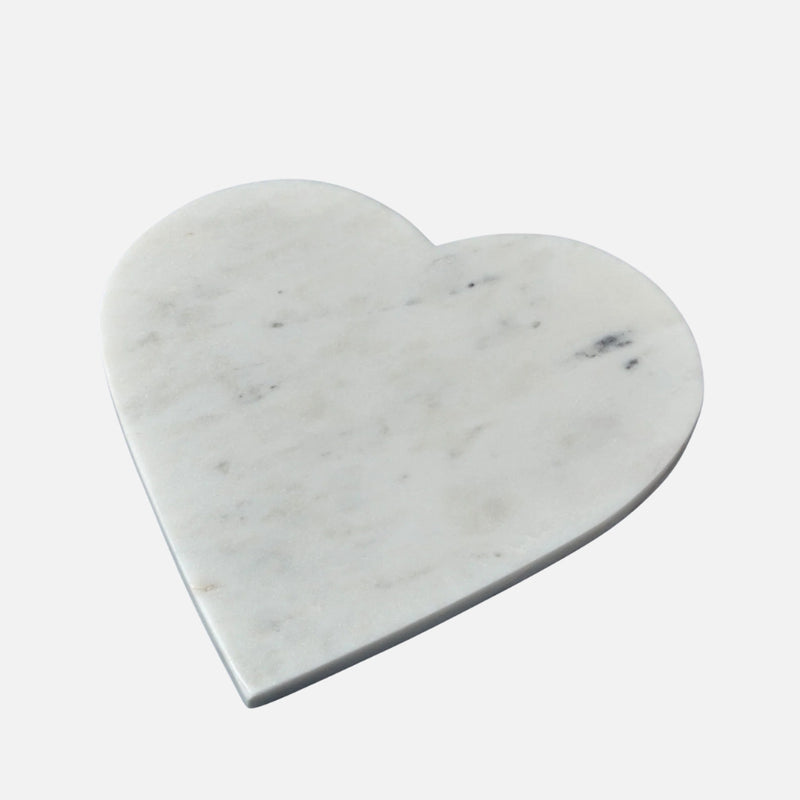 Heart Serving Board Handcrafted – White Marble