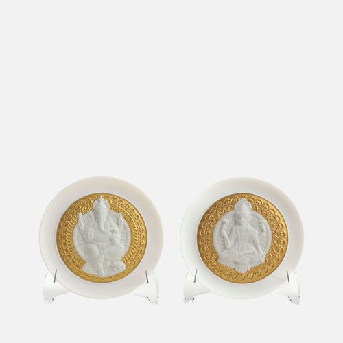Goddess Lakshmi and Lord Ganesha Decorative Plates Set