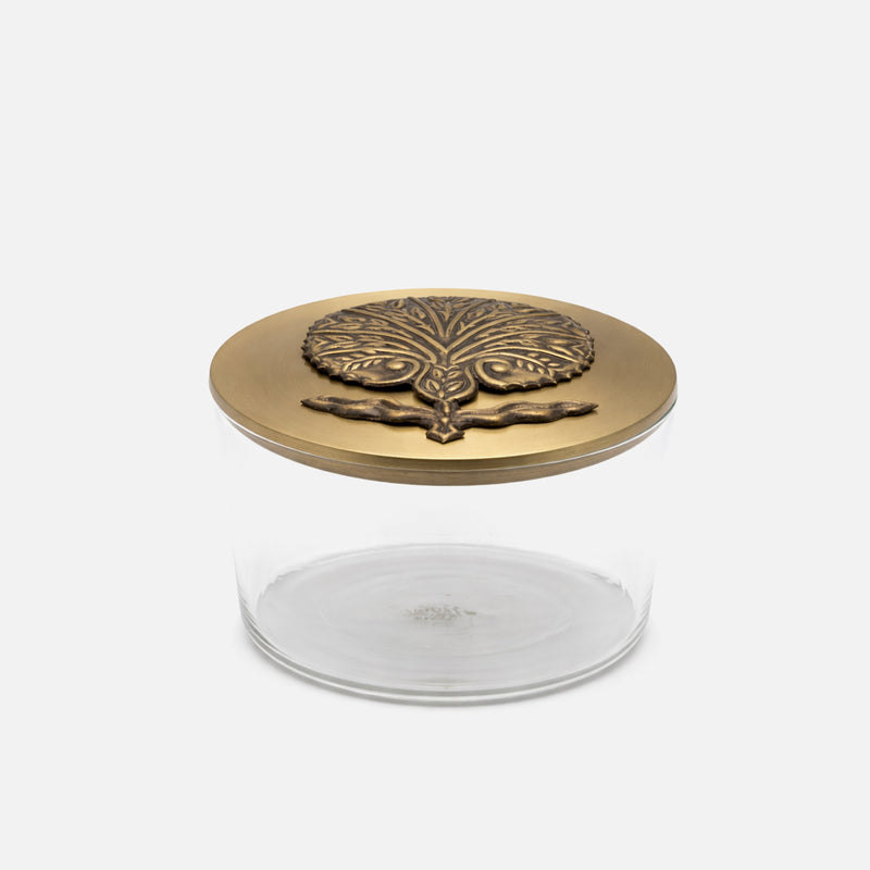 Candy Jar – Embossed Flower Sahara Rose (Small)