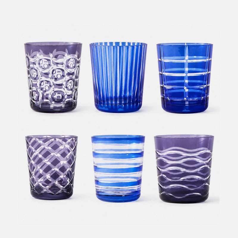 Cobalt Mixed Tumblers, Set of 6