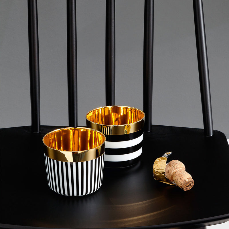 Sip-of-Gold Vertical Stripes Champagne Goblet