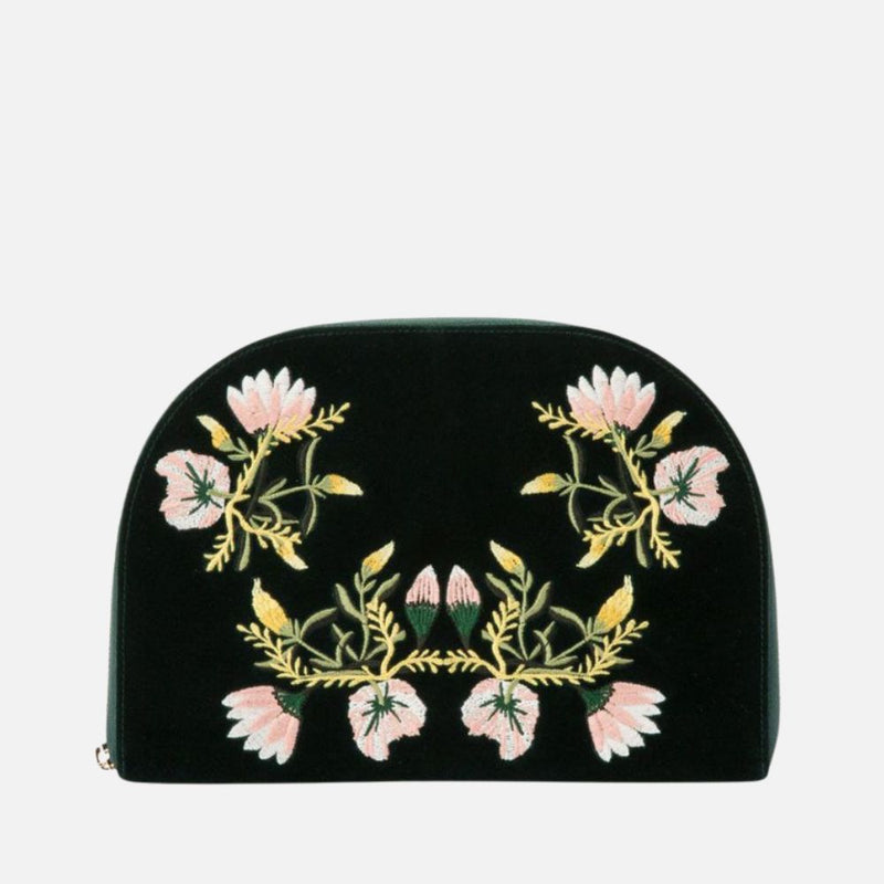 Zoe Velvet Forest Green Jewelery Portfolio, 27x18.8cm