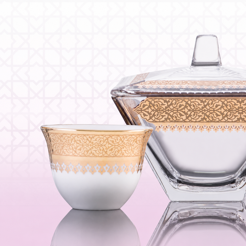 Dimlaj Cordoba Set of 6 Pcs Cawa Cups (22K) gold gilded