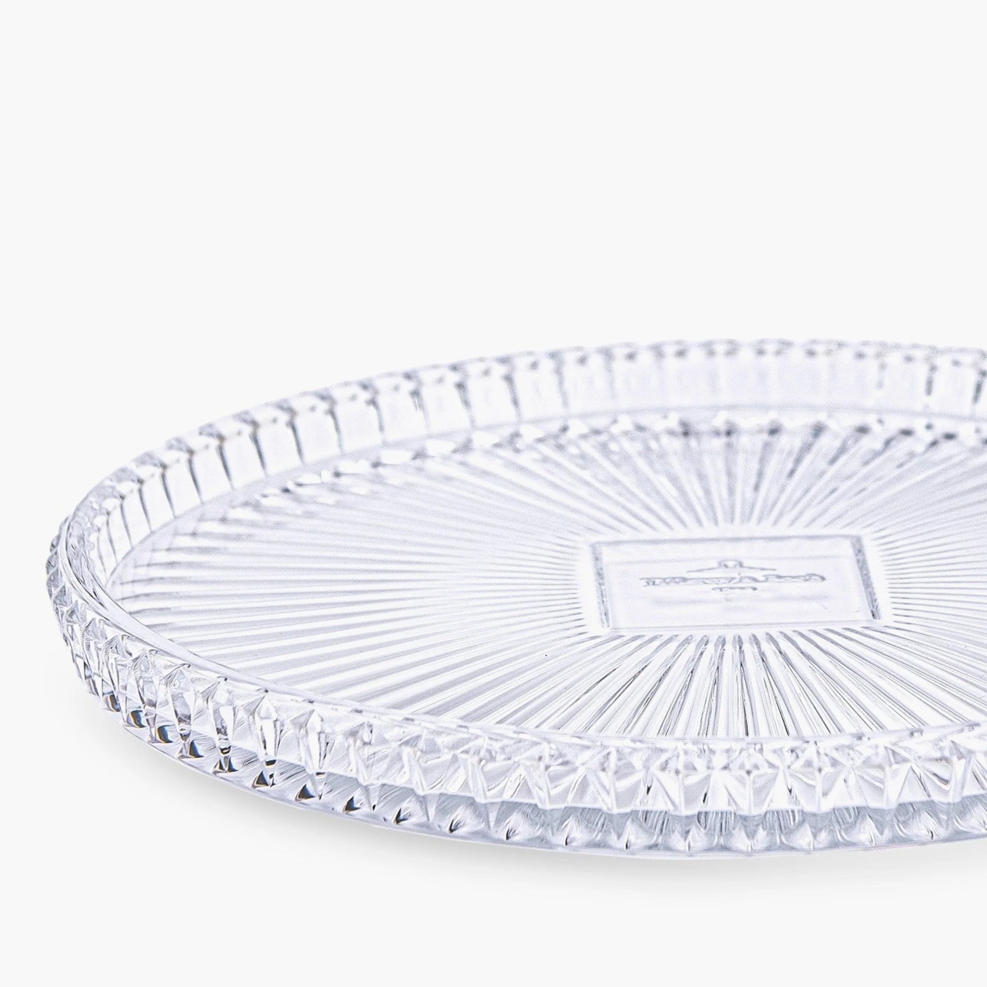 Spiral Crystal Round Tray 30cm – Clear