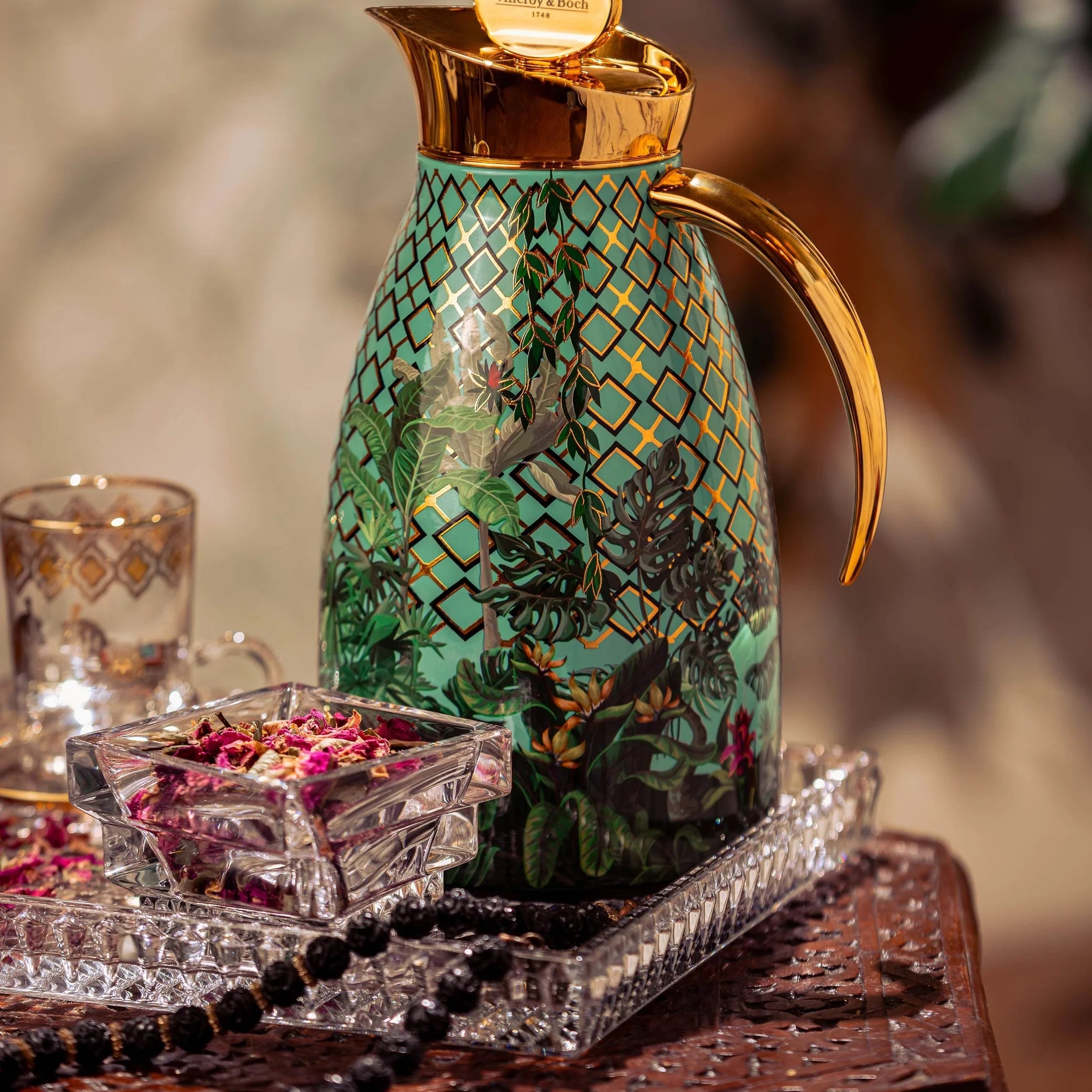 Spiral Rectangular Crystal Tray 30x25cm – Clear