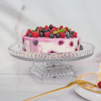 Spiral Round Crystal Tray with Foot 30cm – Clear