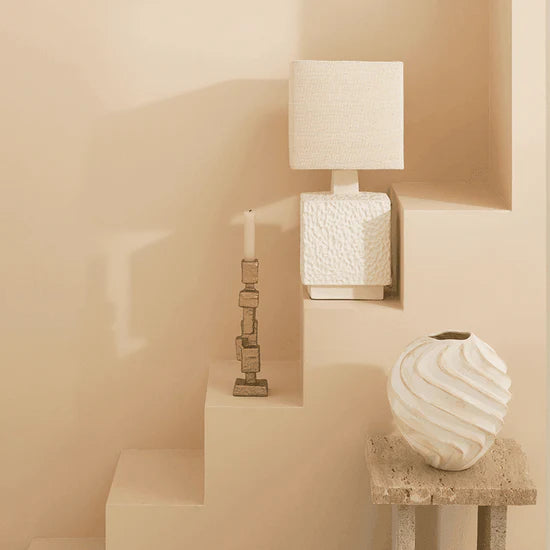 Ribbed Handmade Ceramic Vase – Sand