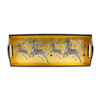 Caspari Bar tray-Gold Zebras