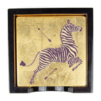 Caspari Lacquer coaster set-Gold Zeb