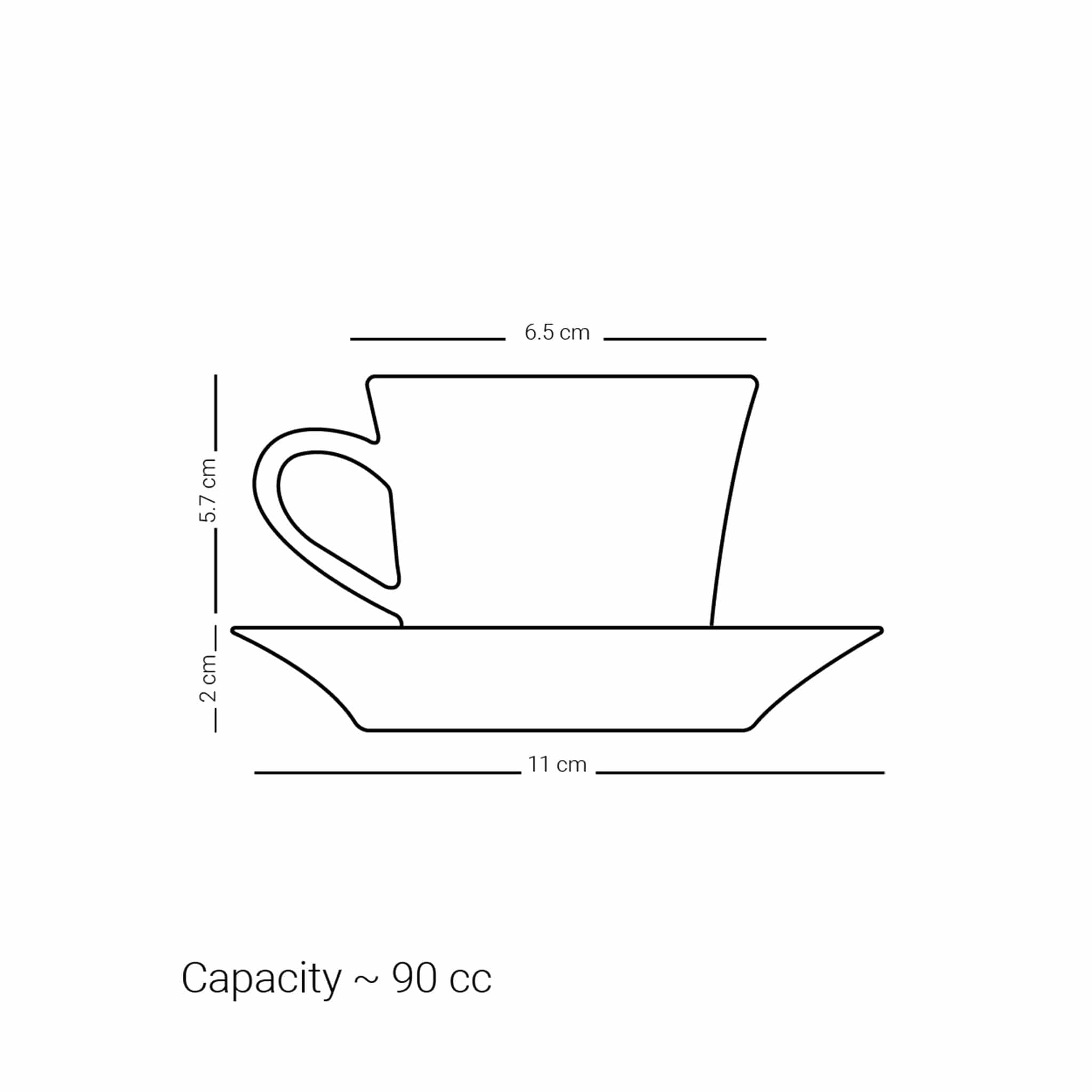 Dimlaj Kareem Set of 6 Pcs Coffee Cups and Saucers (Gold) - Premium Coffee Sets from Kareem By Dimlaj - Just $235! 