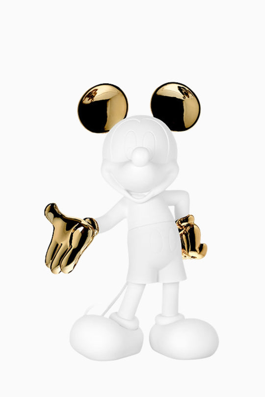 Mickey Welcome Bicolore Small Figurine - White/Gold