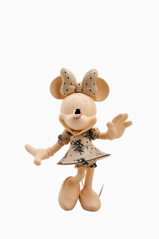 Minnie Welcome Lace Small Figurine - Black/Beige