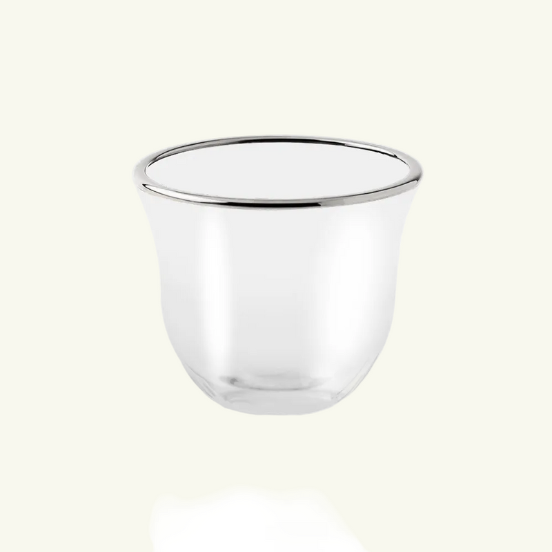 Arabic coffee glass rim Gahwa Silver Set of 6