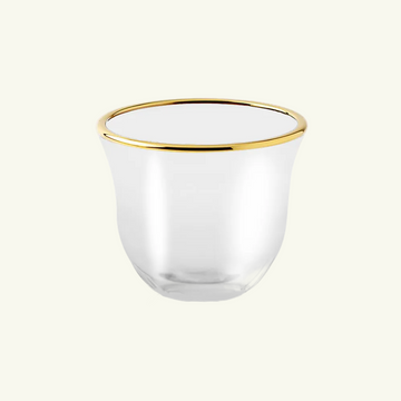 Arabic coffee glass rim Gahwa Gold Set of 6