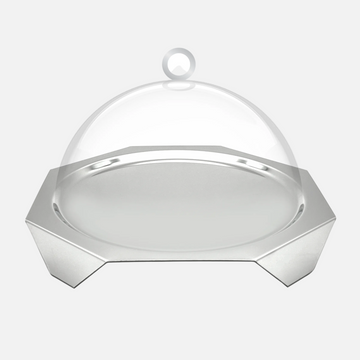 Hexagon pastry & cheese stand slvr