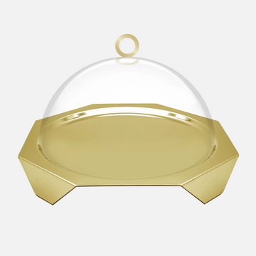 Hexagon pastry & cheese stand gold
