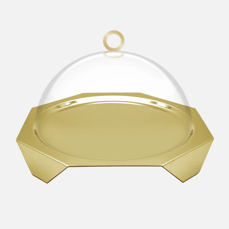 Hexagon pastry & cheese stand gold
