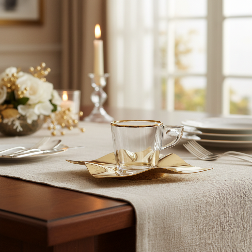 Carissa coffee cup Gold 11Cm Set of 6