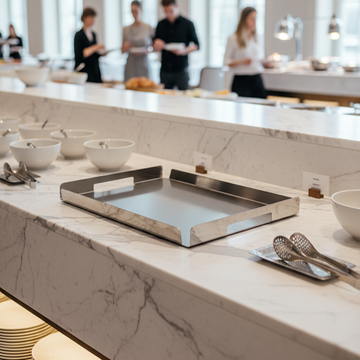 Cora Tray Large St. Stl. Silver