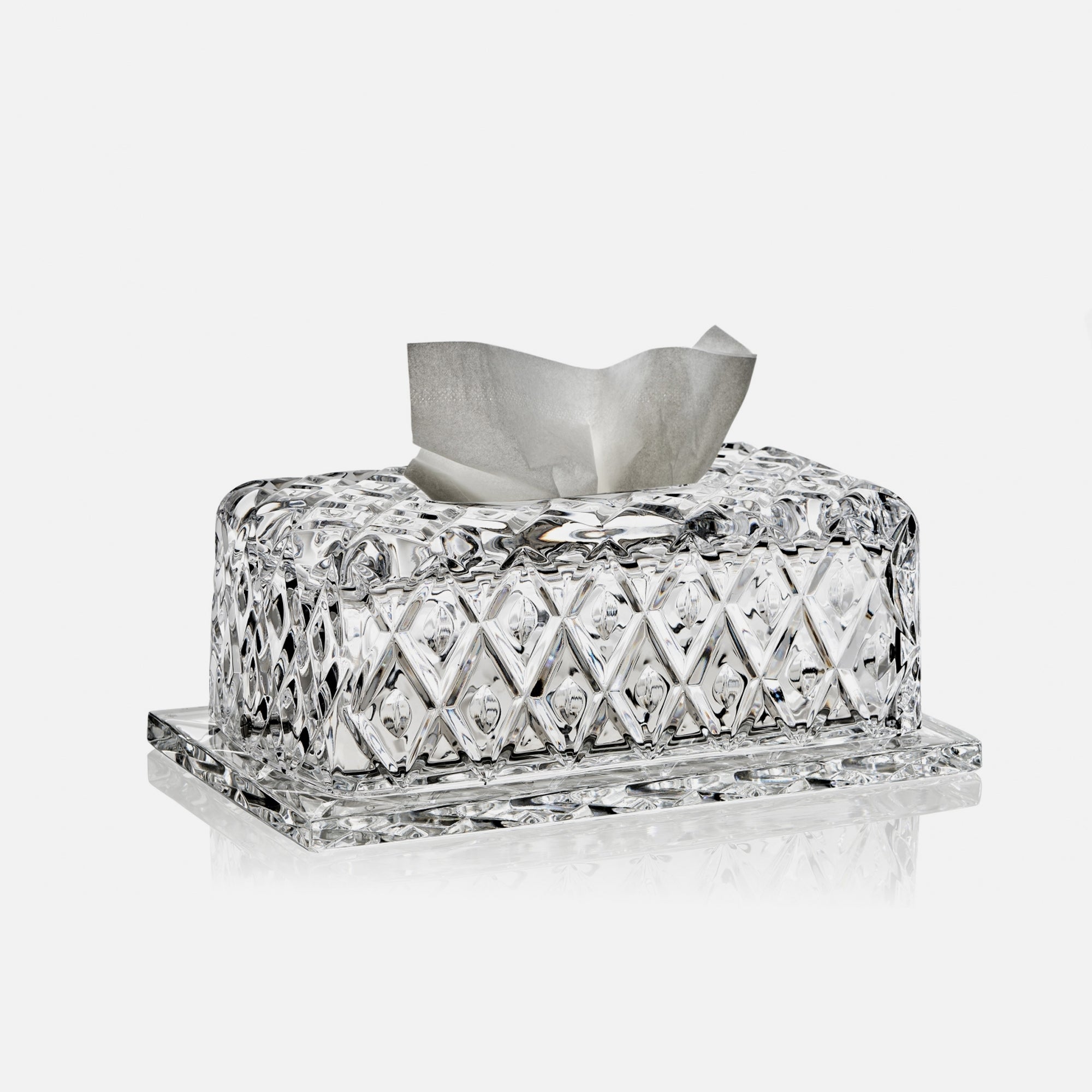 Clear Rectangular Tissue Holder with Base