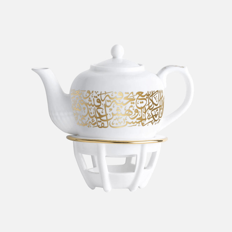 Dimlaj Kareem Large Teapot with Stand Porcelain (22K) gold gilded