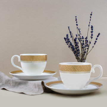 Cordoba Gold Tea Cup and Saucer, Set of 6