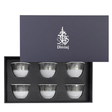 Dimlaj Cordoba Set of 6 Pcs Gahwa Cups (Platinum)