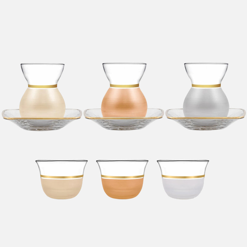 Dimlaj Luminous Set of 18 Pcs Assorted Drinkware (22K) gold gilded