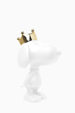 Snoopy Crown Bicolor Small Figurine - White/Gold