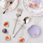 Fiocco Bow Salad Servers, Silver