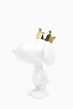 Snoopy Crown Bicolor Small Figurine - White/Gold