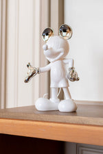 Mickey Welcome Bicolore Small Figurine - White/Gold