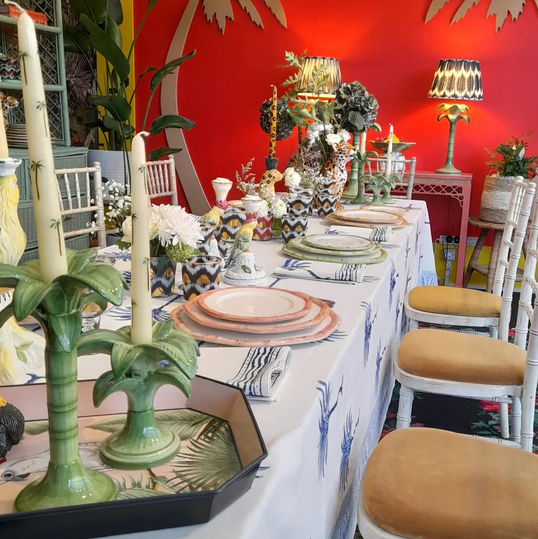 Green Palm Ceramic Candelabra – 20 cm