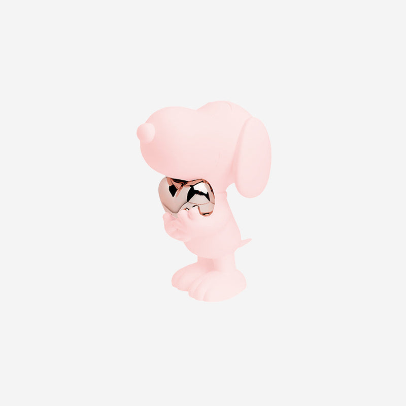 Snoopy Heart Small Figurine - Pink/Gold
