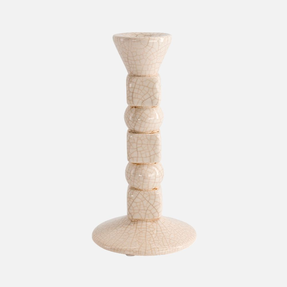 Anna Candle Holder – Small Format in crackle cream white