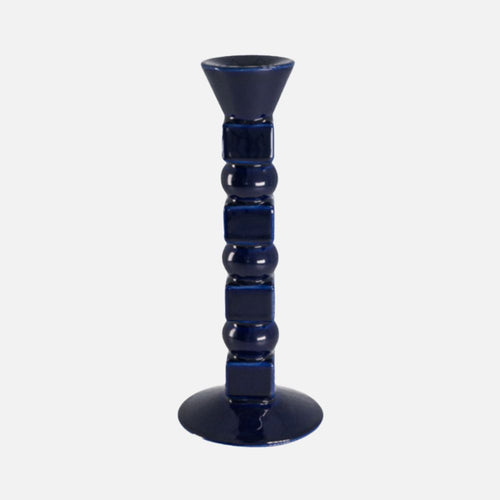 Anna Large Ceramic Candleholder in Midnight Blue