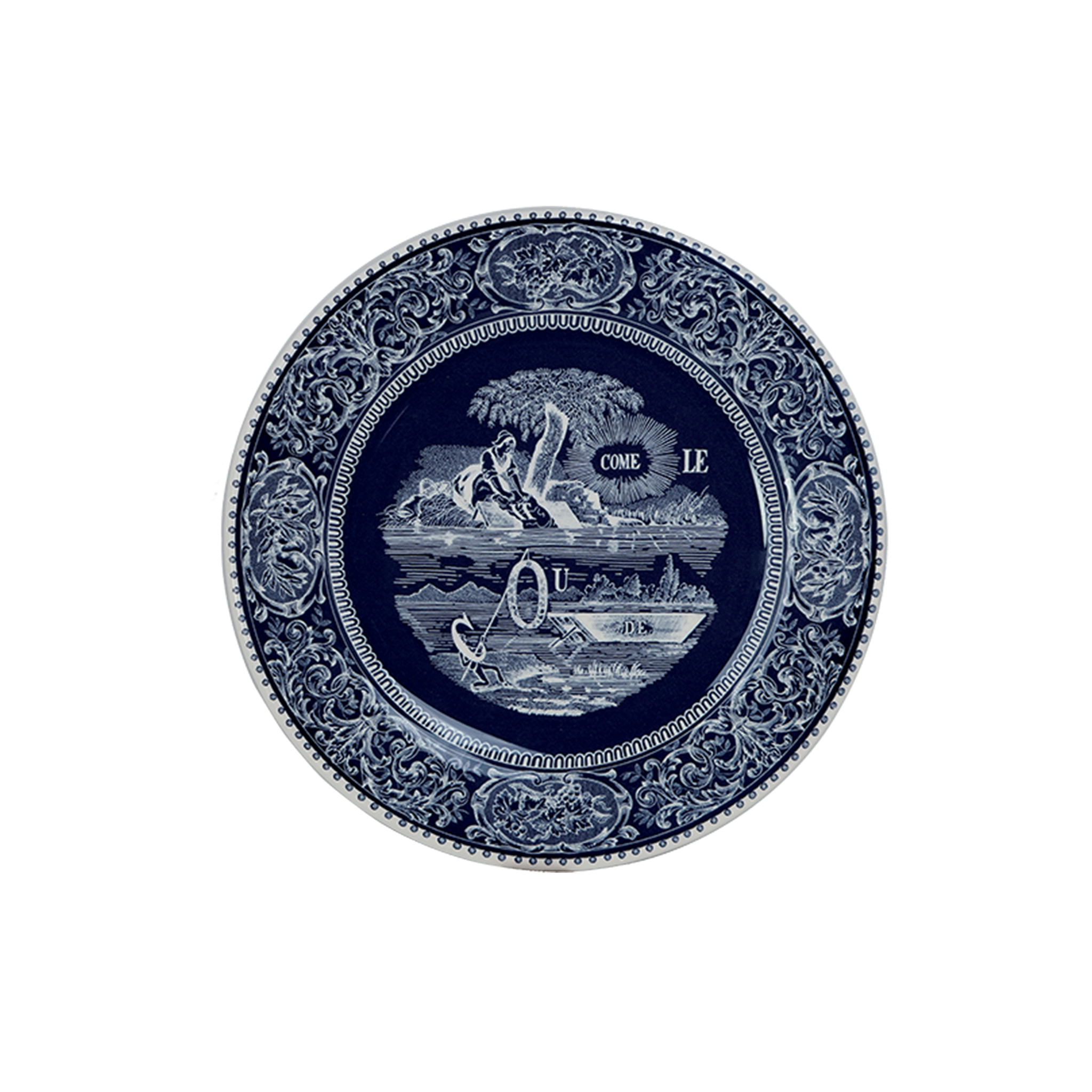 Les Dèpareillèes Bleu Assorted Dessert Plates, 23cm, Set of 6