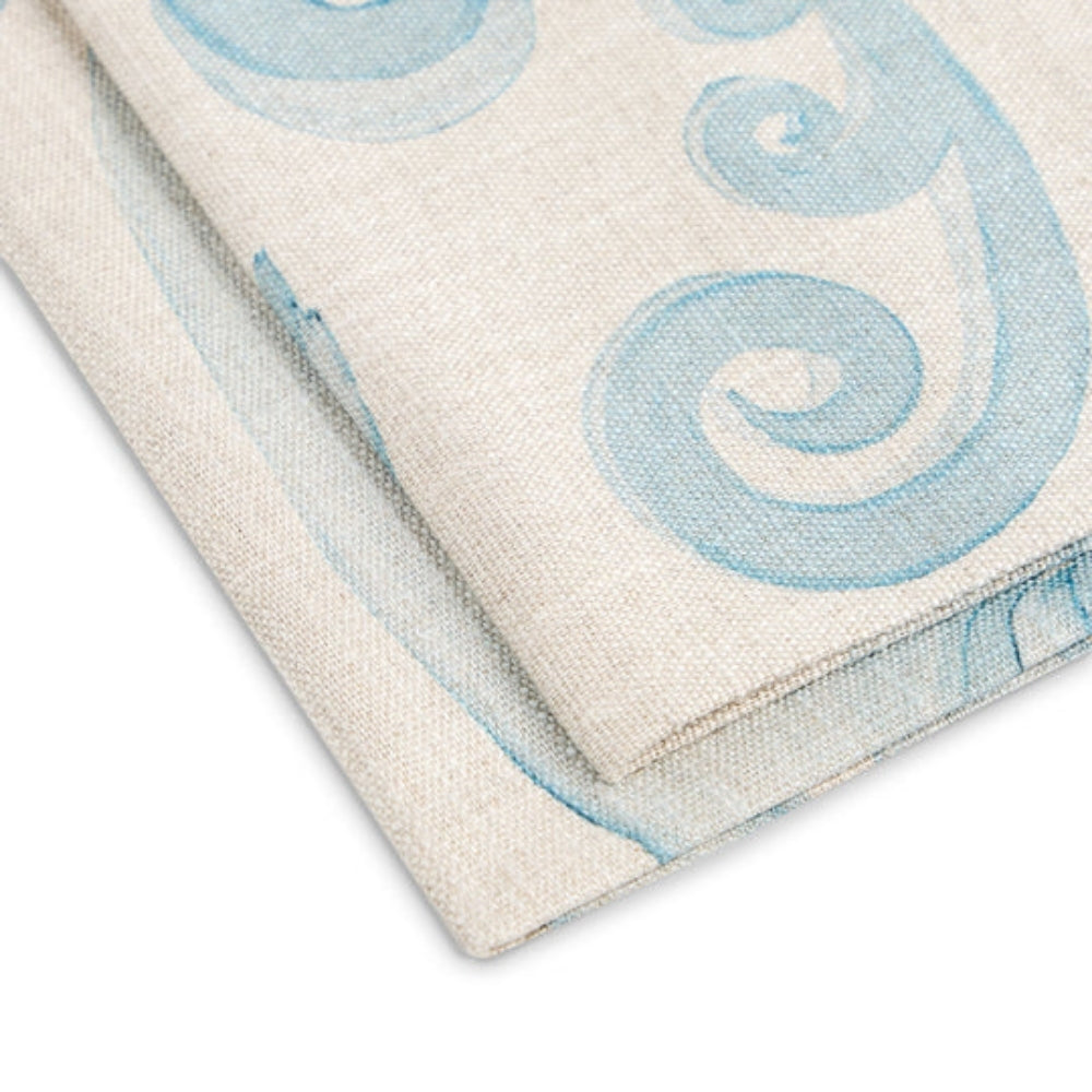 Athenee Peacock Napkins – Light Blue Set of 2