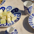 Athenee Peacock Dessert Plate – Two‑Tone Blue 21 cm