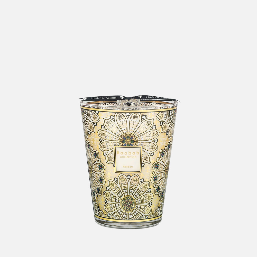 Baobab Collection Rosace 4-wick scented candle in mouth-blown glass, 1.1kg, front view