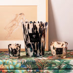 Baobab Collection Pearls Black 5-wick scented candle in mouth-blown glass, 3kg, styled in a room setting (3)