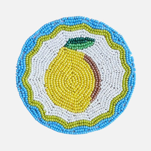 Beaded Coasters - Lemon - Set of 4