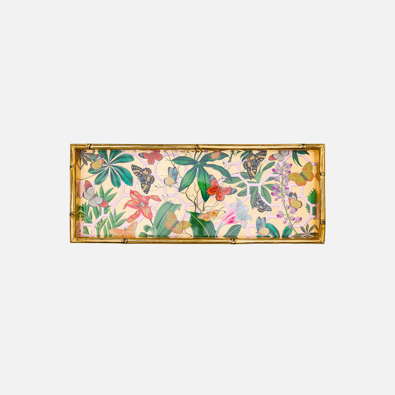 Kaleidoscope Bamboo Edge Lacquer Bar Tray