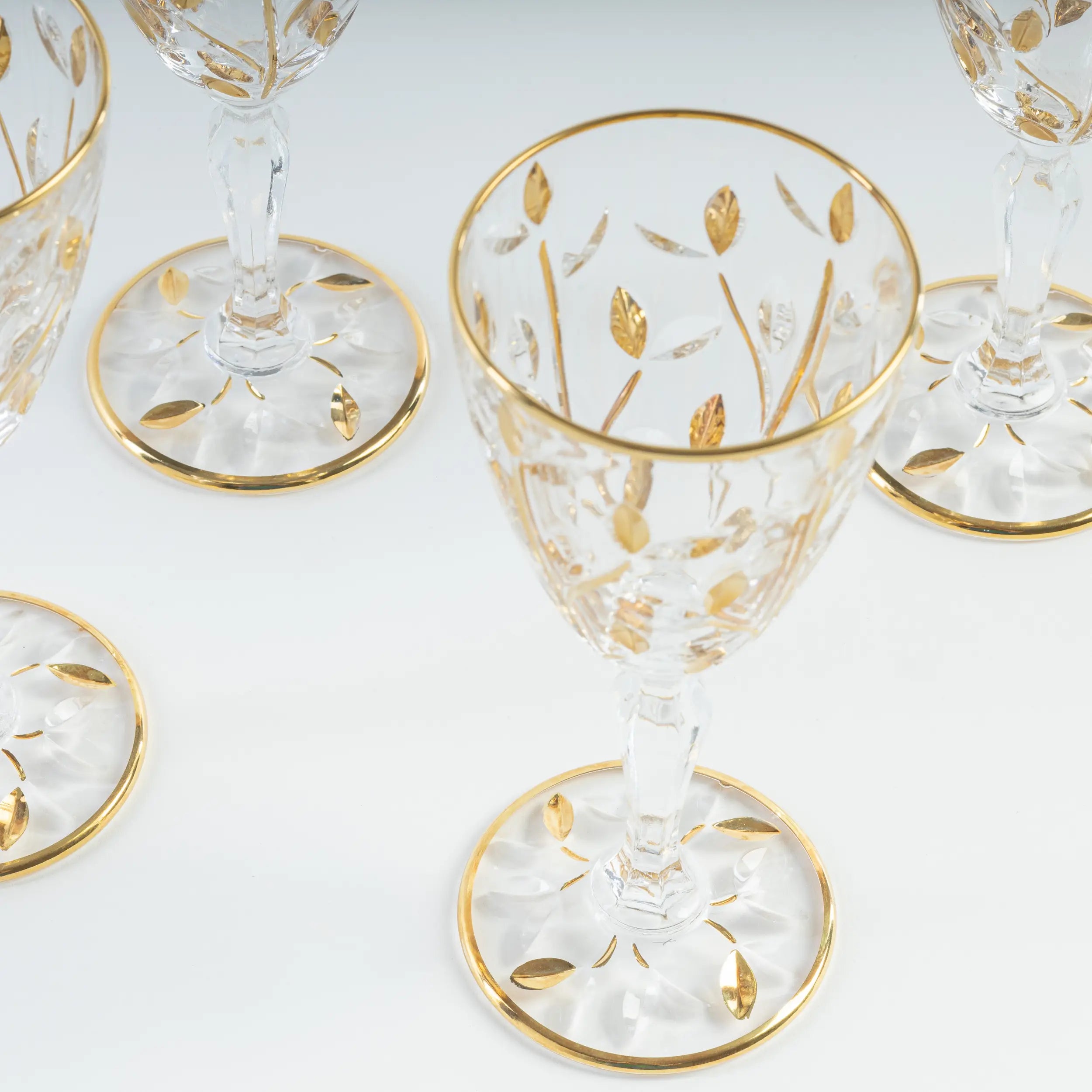 Gold Crystal Flute Glasses – Set of 4
