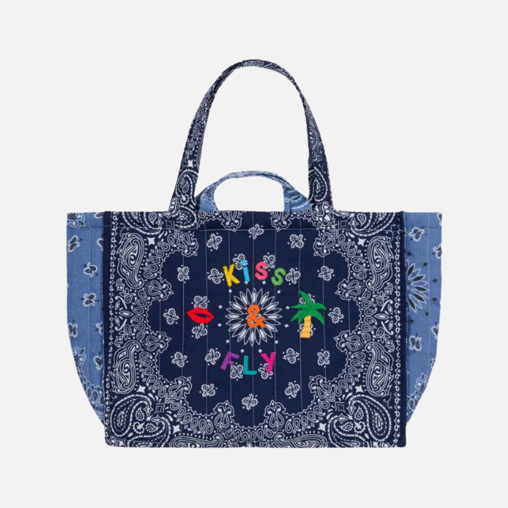 Call It Maxi Cabas Matelassé - Kiss & Fly Navy/ Chambray Tote Bag