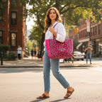 Call It Maxi Cabas Matelassé - Love More Bordeaux/ Fuchsia Tote Bag