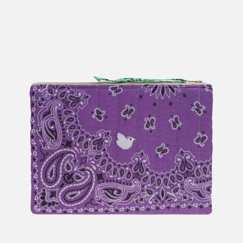 Call It Pochette Zippée Matelassé - Colombelilas/ Mint Quilted Zip Pouch