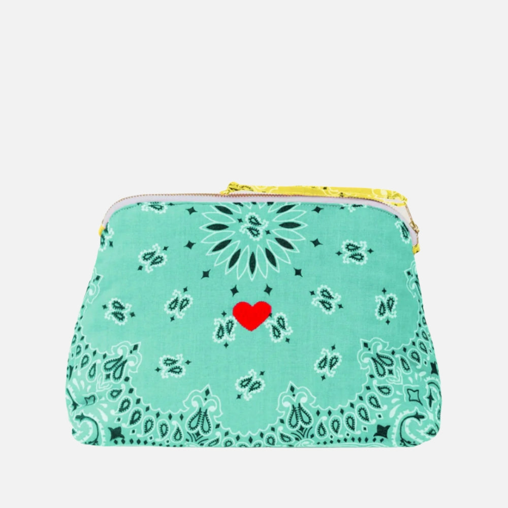 Call It Vanity Large - Coeurmint / Pale Yellow Handcrafted Toiletry Bag