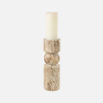 Candle Holder Marble Beige – Large Stone Pillar Holder
